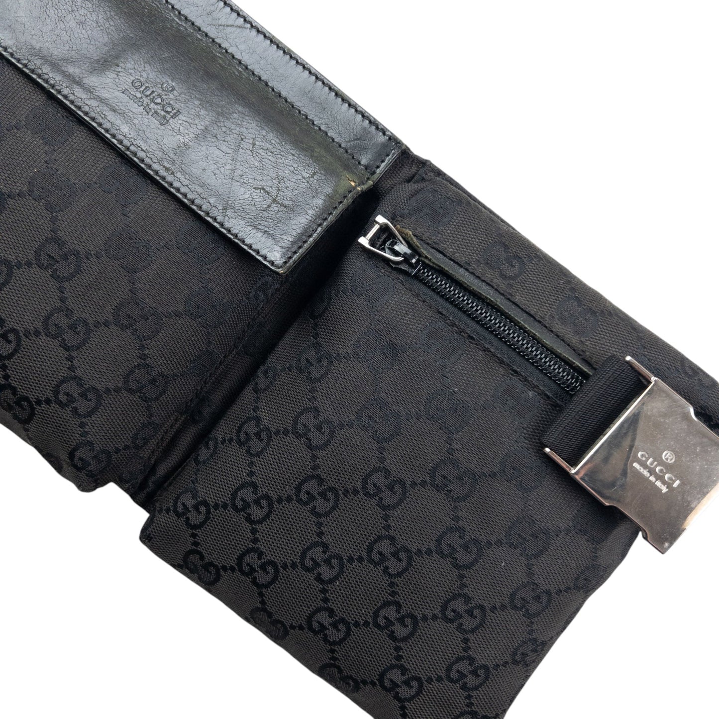 Vintage 2000s Gucci Monogram Crossbody Bag | O/S, Black