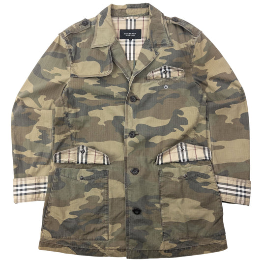 Vintage 2000s Burberry Black Label Nova Check Detail Camo Jacket Size S