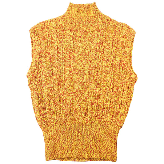 Vintage 80s Jean Paul Gaultier Sleveless Turtleneck Jumper Womens Size L | Large, Red