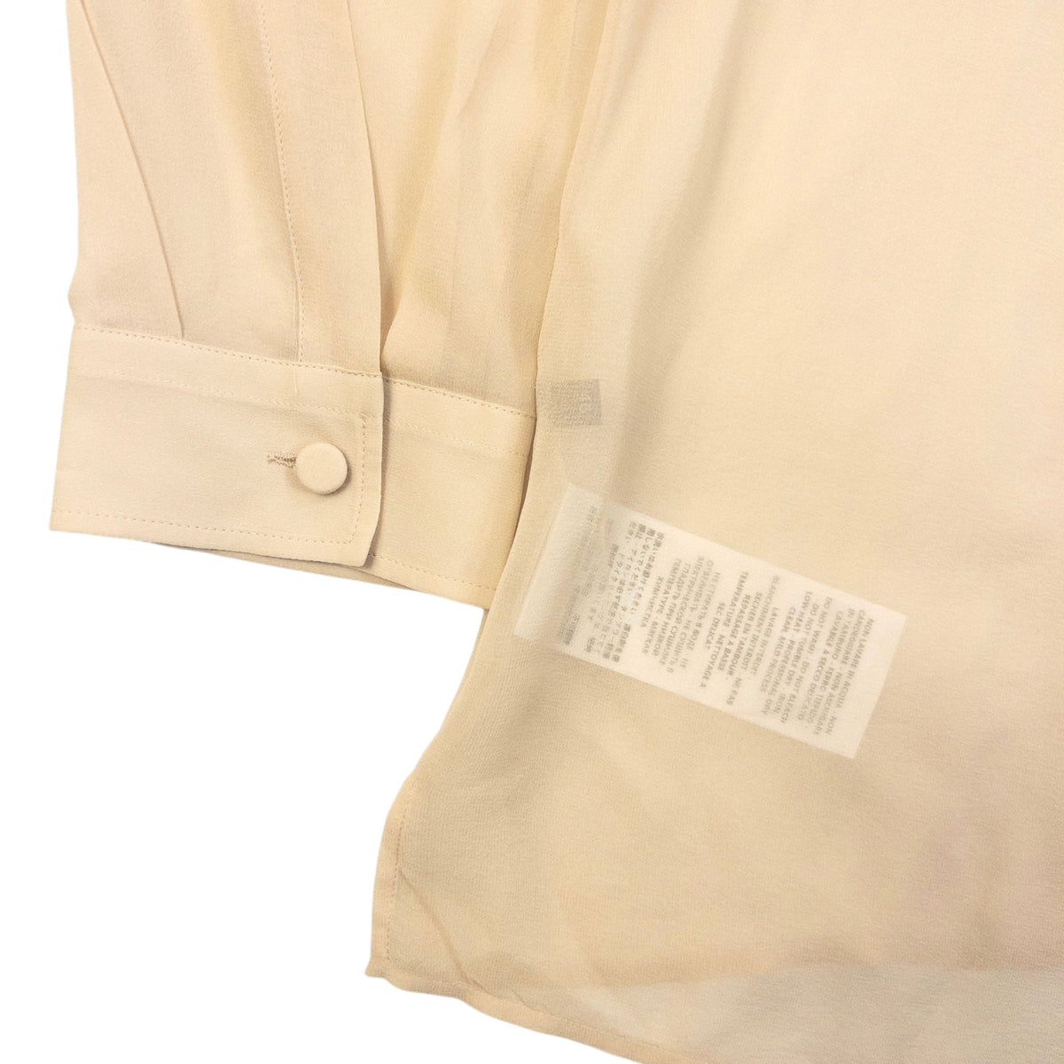 Vintage 2000s Gucci Sheer Silk Button Up Blouse Womens Size L | Large, Beige
