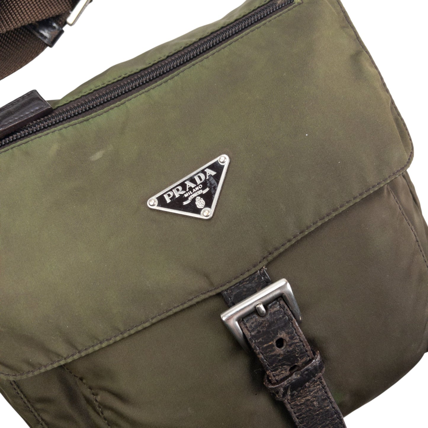 Vintage 2000s Prada Crossbody Bag | O/S, Green