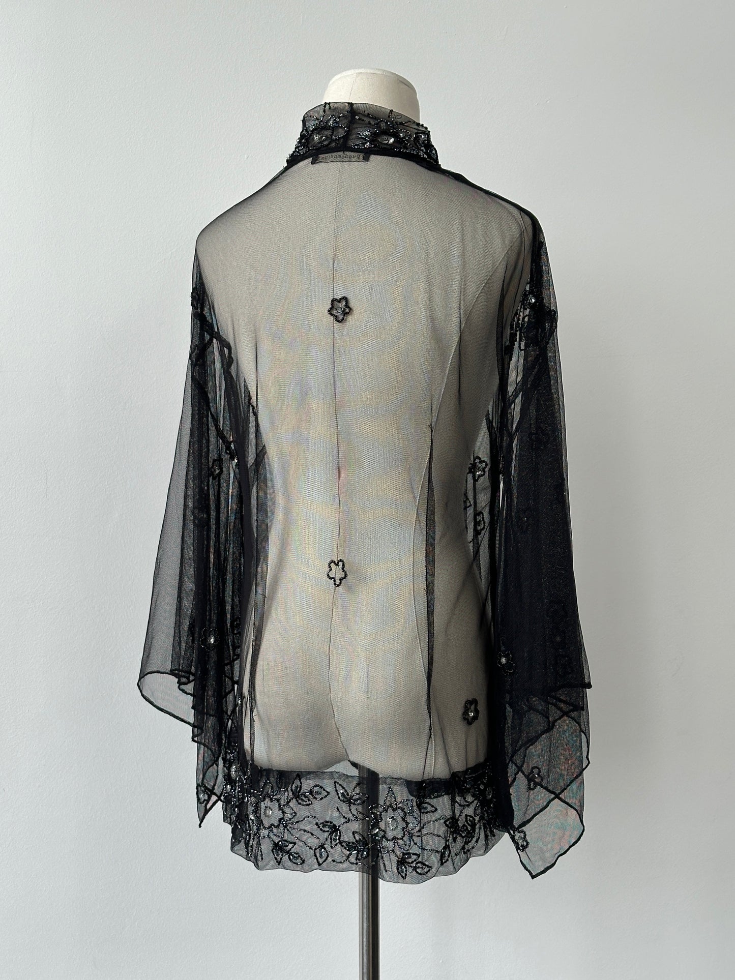Vintage 2000s Beaded Sheer Kimono Cardigan - One size