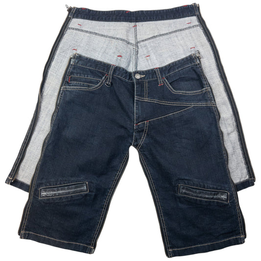 Vintage PPFM Full Zip Denim Shorts Size W32