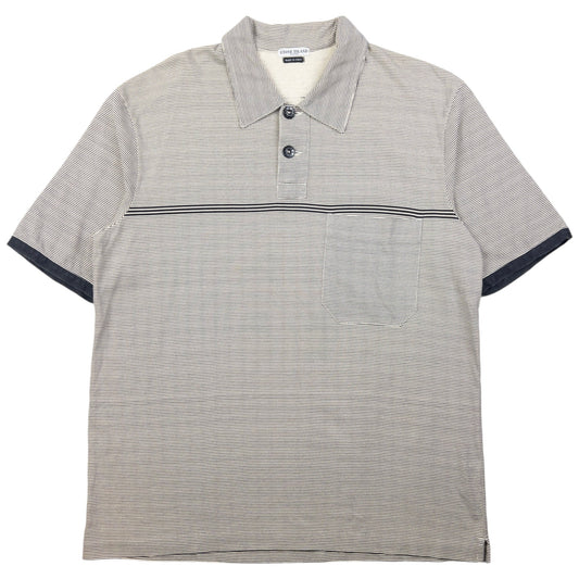 Vintage Stone Island Striped Polo Shirt Size M