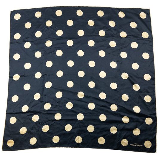 Vintage 90s Comme Des Garçons Tricot Polka Dot Silk Scarf | O/S, Cream