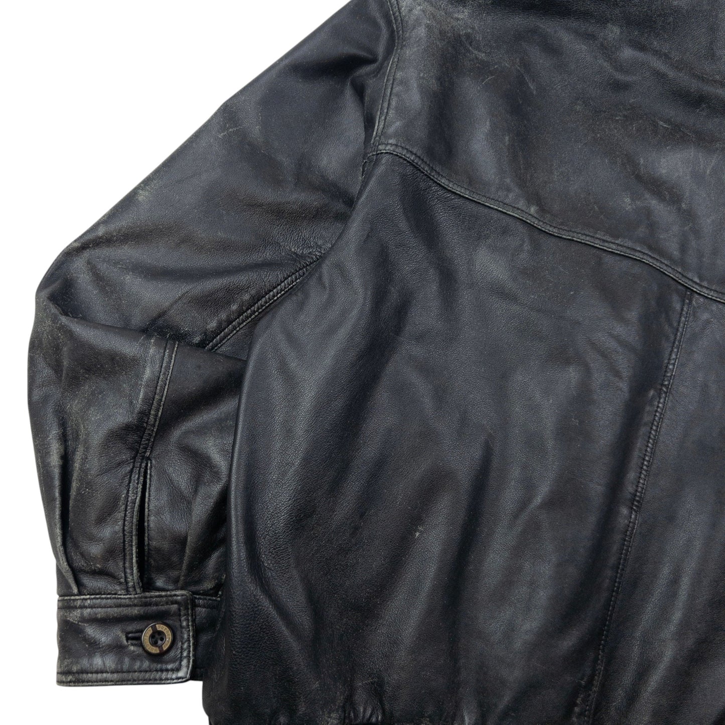 Vintage 2000s Burberry Nova Check Lined Leather Jacket Size L | Large, Black