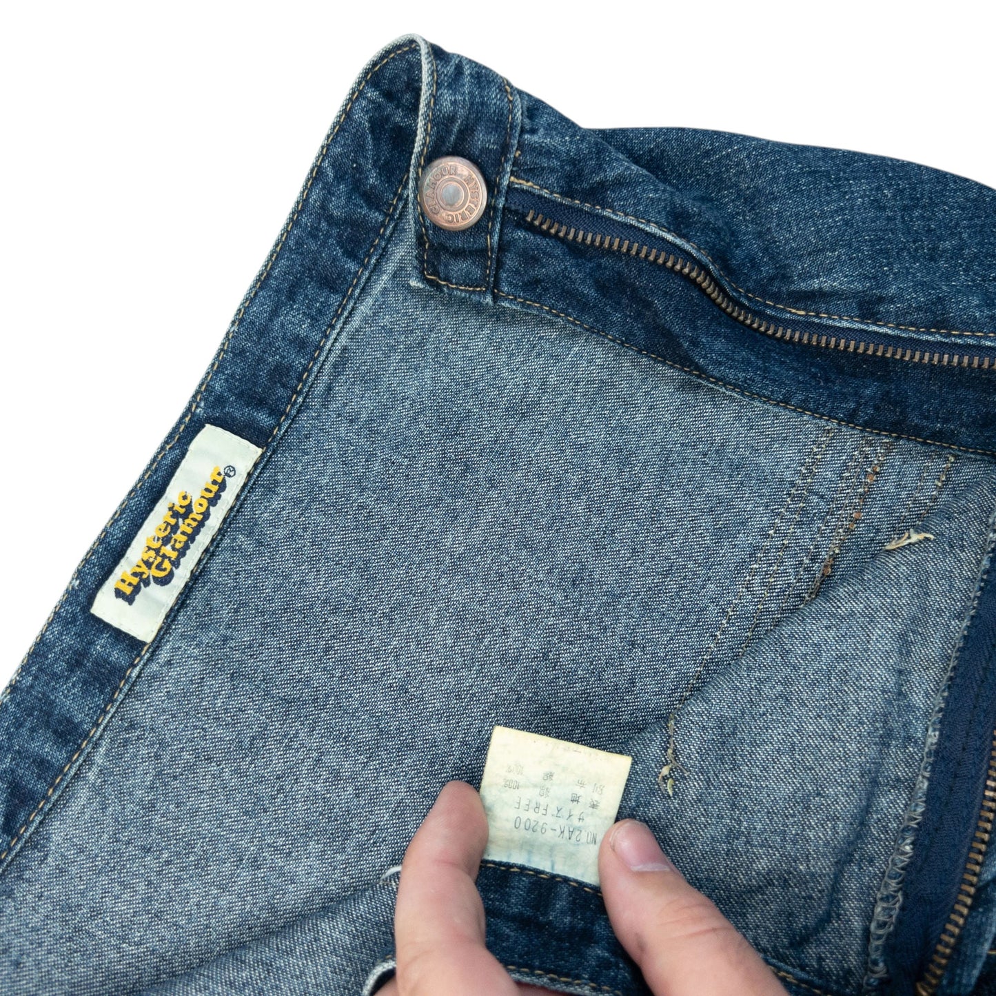 Vintage 90s Hysteric Glamour Embroidered Denim Skirt Womens Size W27 | W27, Blue