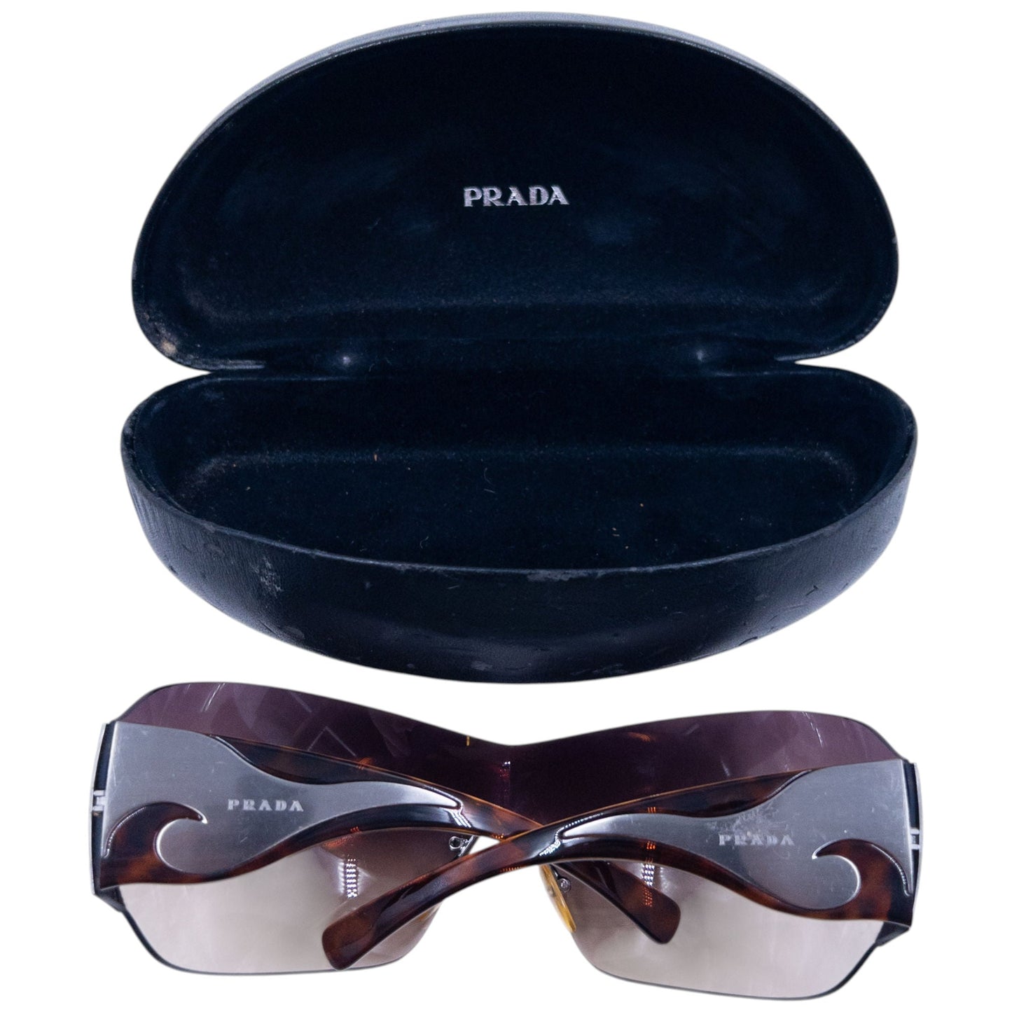 Vintage 2000s Prada Tortoise Shell Swirl Sunglasses | O/S, Brown Tortoise Shell