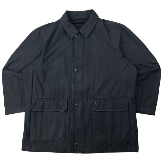 Vintage 90s YSL Yves Saint Laurent Harrington Jacket Size XL | XL, Black