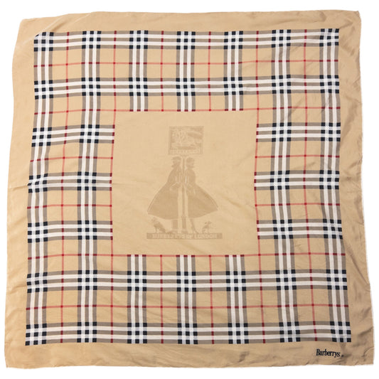 Vintage 90s Burberry Nova Check Silk Scarf