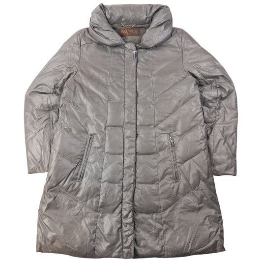 Vintage 90s Balmain Zip Up Padded Rain Jacket Size M | Medium, Grey