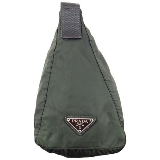 Vintage 2000s Prada Asymmetric Shoulder Bag | O/S, Green