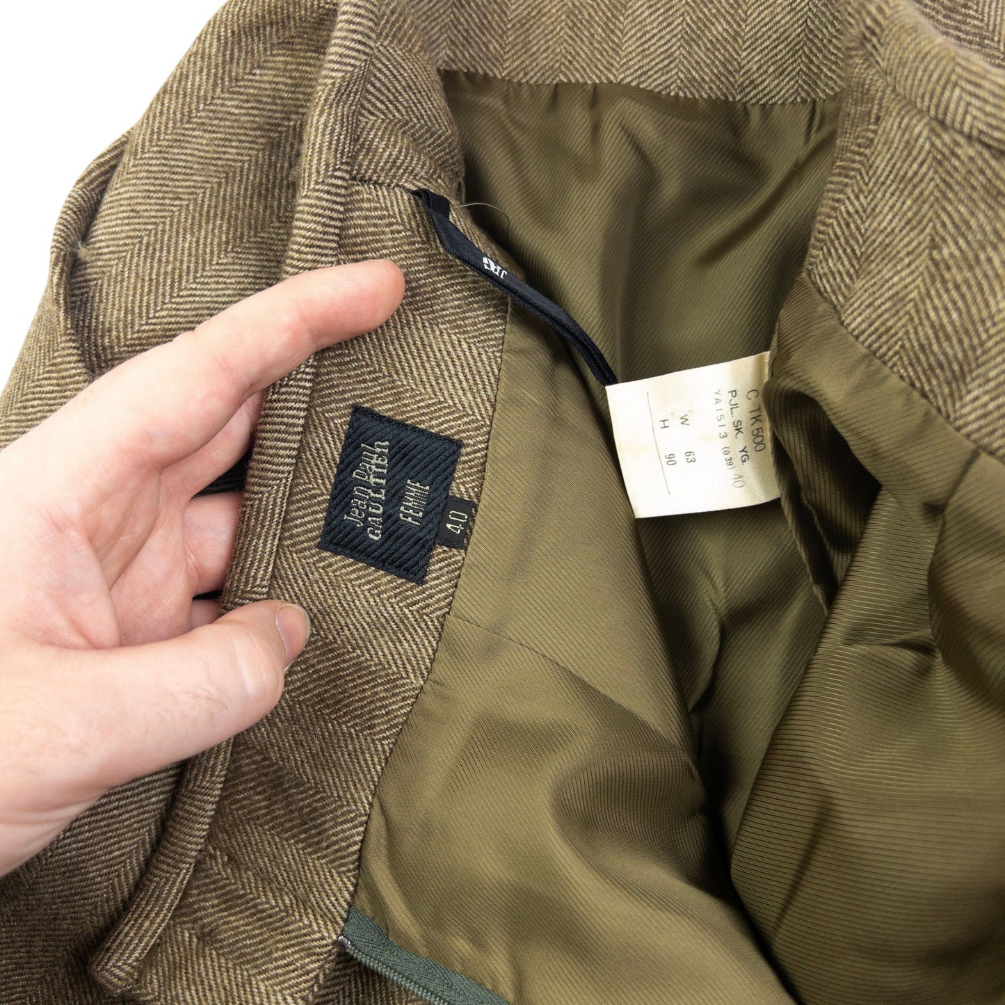 Vintage Jean Paul Gaultier Femme Wool Pencil Skirt Womens Size W24