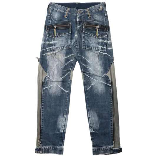 Vintage 2000s PPFM Multi Zip Denim Jeans Size W30 | W30, Multicoloured