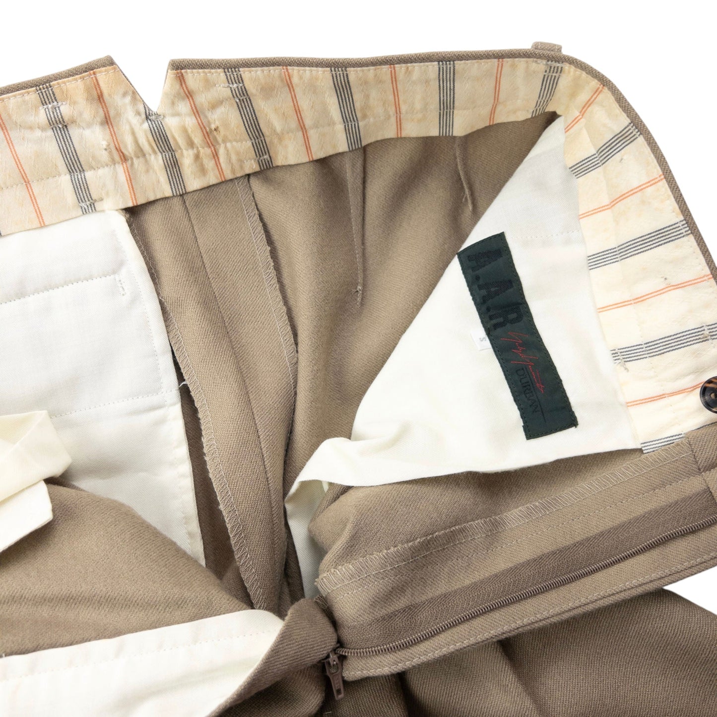 Vintage 90s Yohji Yamamoto D'Urban A.A.R Pleated Trousers Size W26 | W26, Beige