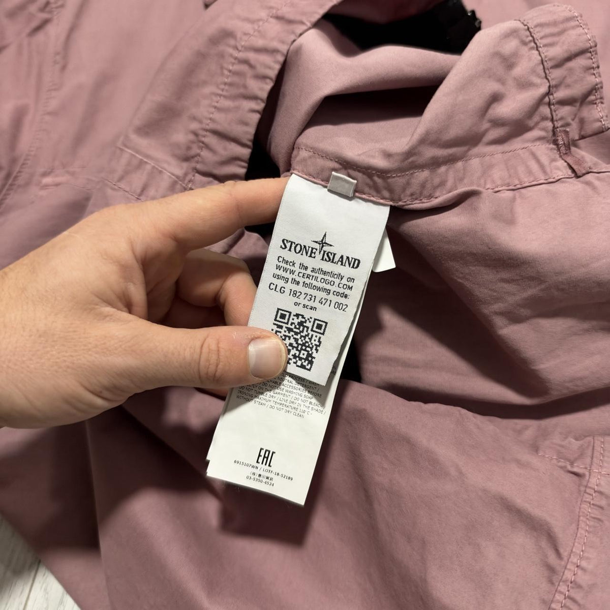Stone Island Canvas Overshirt | Medium, Mauve