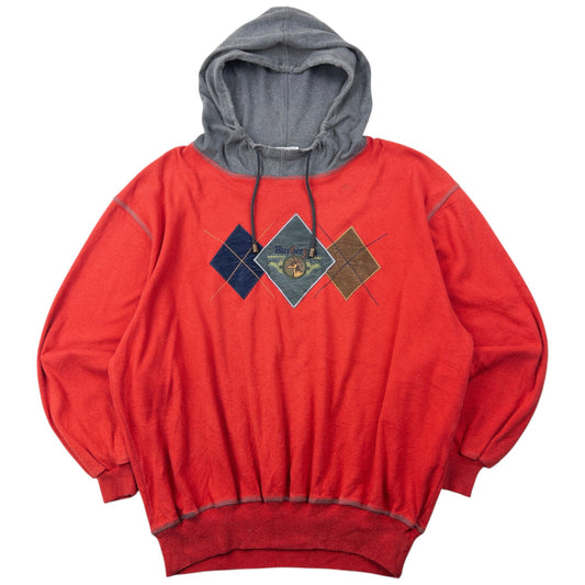 Vintage 90s Burberry Embroidered Hoodie Size M