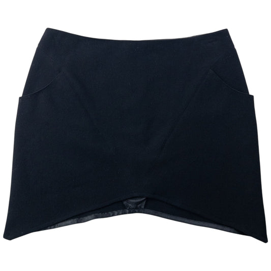 Vintage 90s Emporio Armani Wool Mini Skirt Womens Size W30 | W30, Black