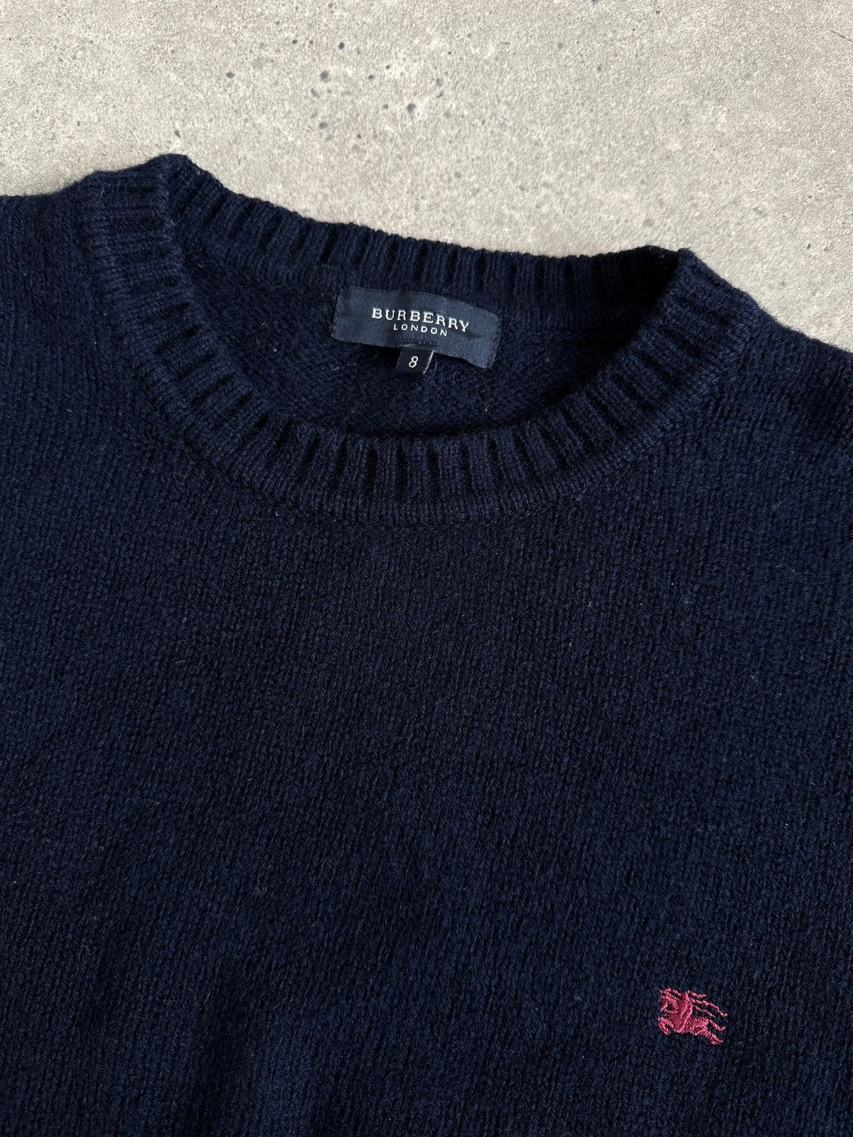 Burberry London 2000s Pure Wool Knit Logo Jumper - L