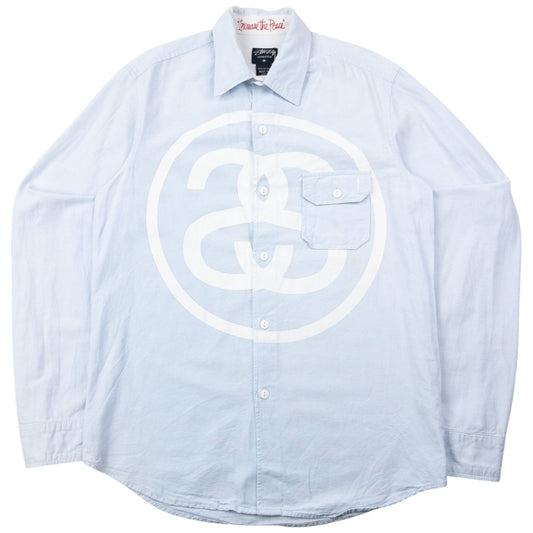 Vintage 2000s Stussy Increase Peace Long Sleeve Button Up Shirt Size M
