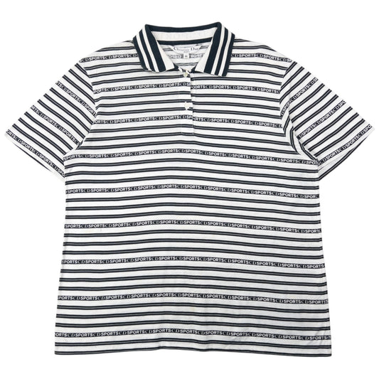 Vintage 90s Dior Sports Striped Polo Shirt Womens Size M