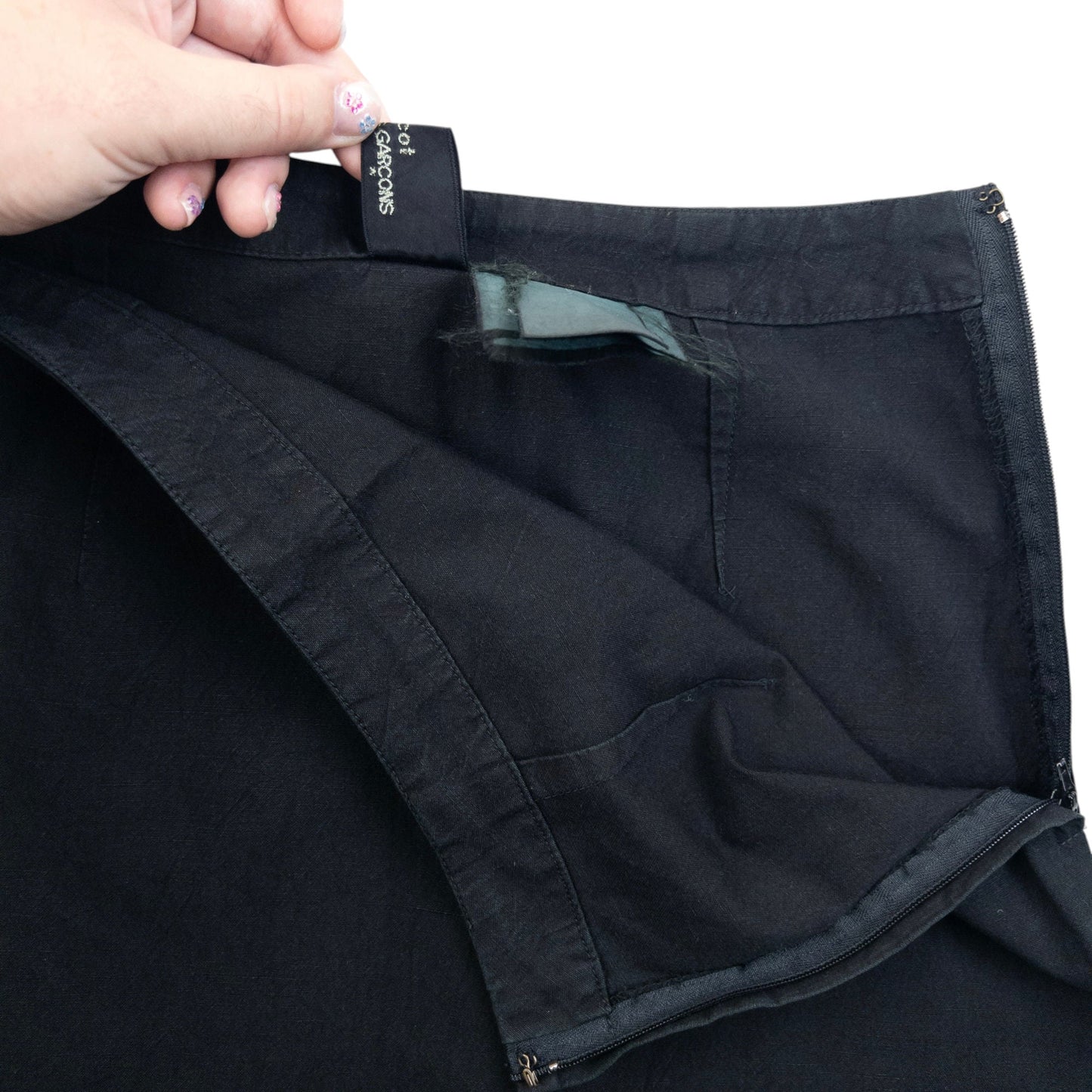 Vintage 90s Comme Des Garçons Tricot Skirt Womens Size W23 | XXS, Black