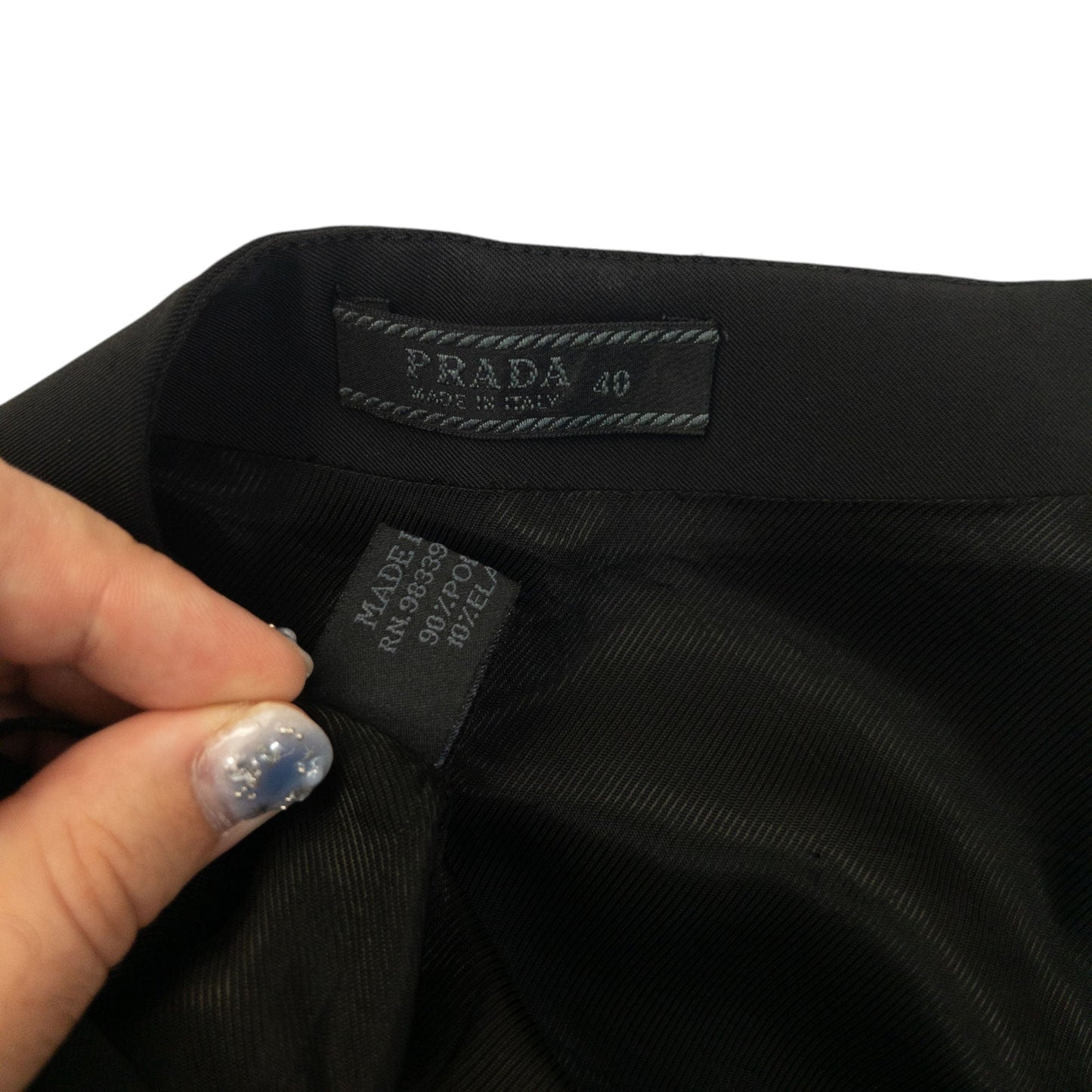 Vintage 2000 Prada Buckle Detail Skirt Womens Size W26 | W26, Black
