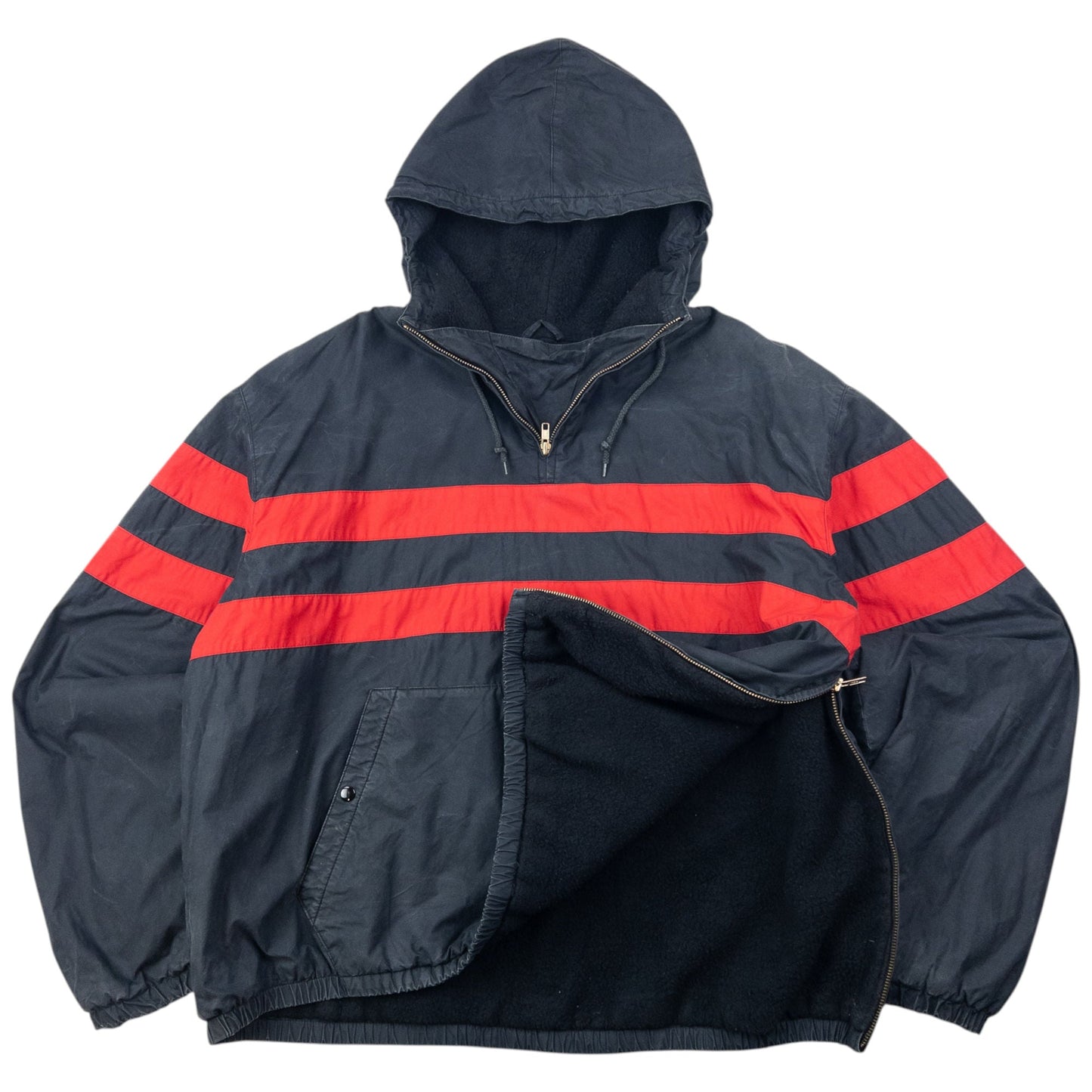 Vintage 90s Polo Ralph Lauren Cookie Fleece Lined Q Zip Jacket Size XL