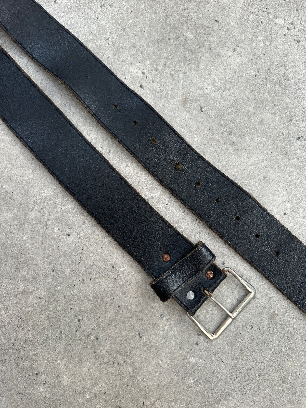 Vintage 1990s Thick Leather Belt - W32-42
