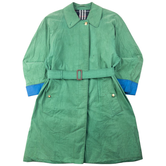 Vintage 90s Burberry Nova Check Lined Belted Trench Coat Womens Size XL | XL, Blue