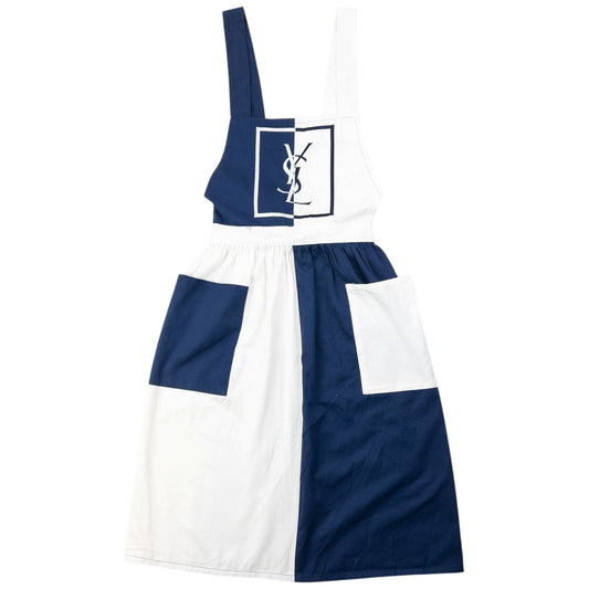 Vintage 80s YSL Yves Saint Laurent Embroidered Tie-Back Apron | O/S, Multicoloured