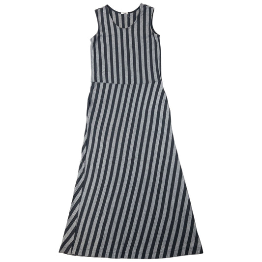 Vintage 90s Yohji Yamamoto Striped Maxi Dress Womens Size M | Medium, Black