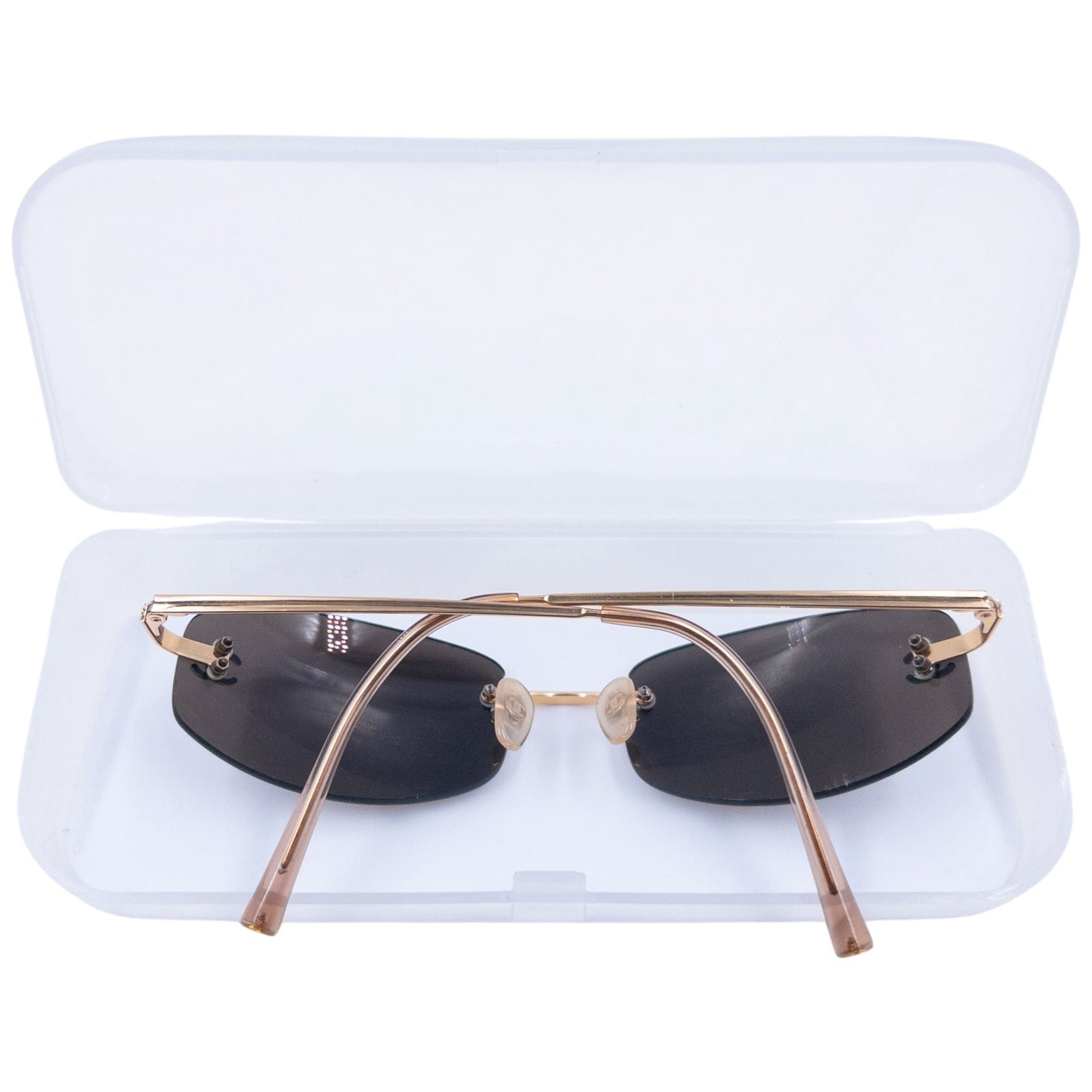 Vintage 2000s Chanel Rimless Sunglasses | O/S, Brown