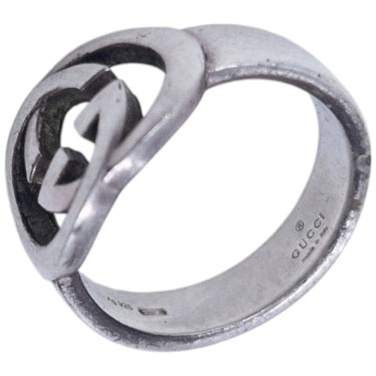 Vintage 2000s Gucci Silver Logo Ring