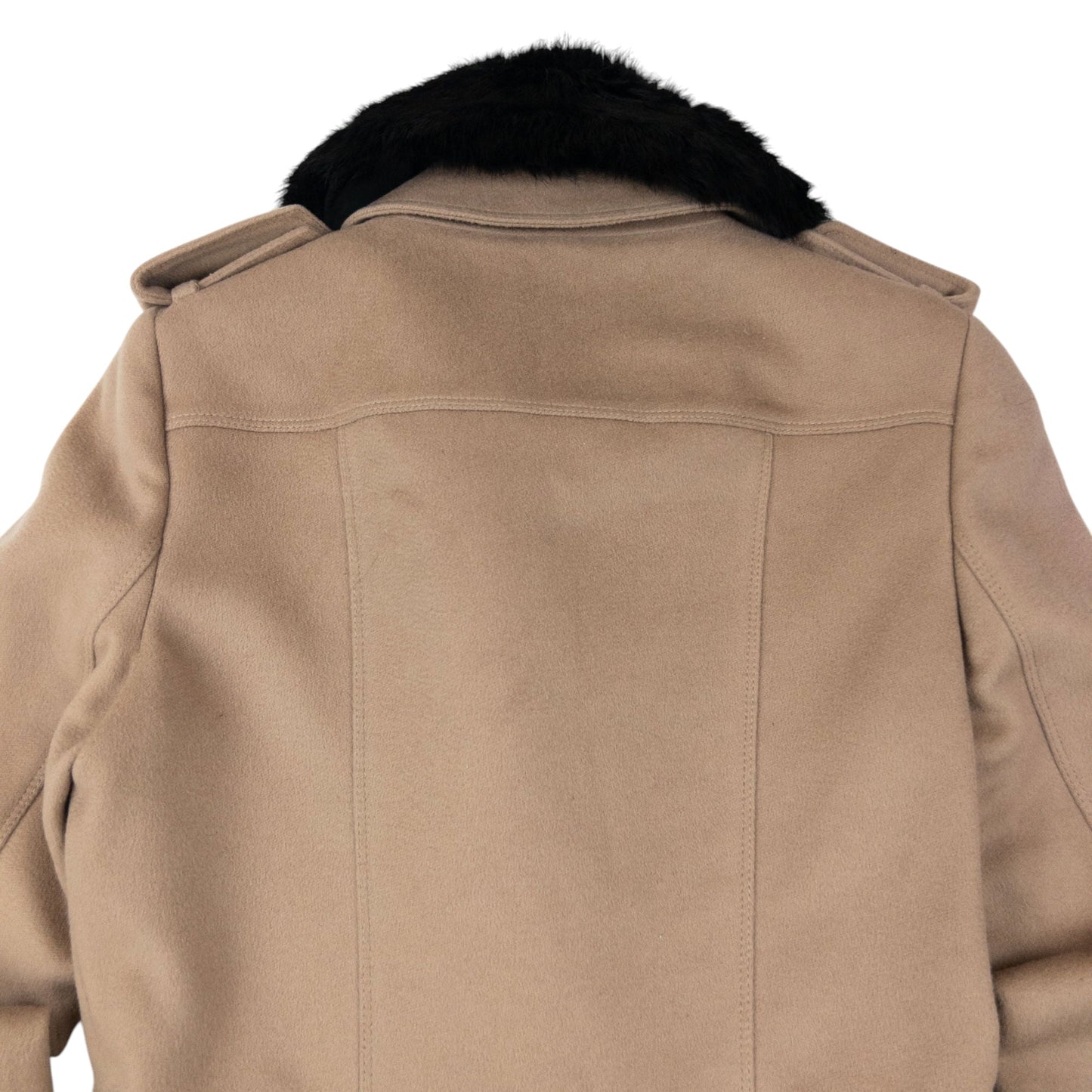 Vintage Burberry Nova Check Lined Fur Collar Jacket Womens Size M | Medium, Beige