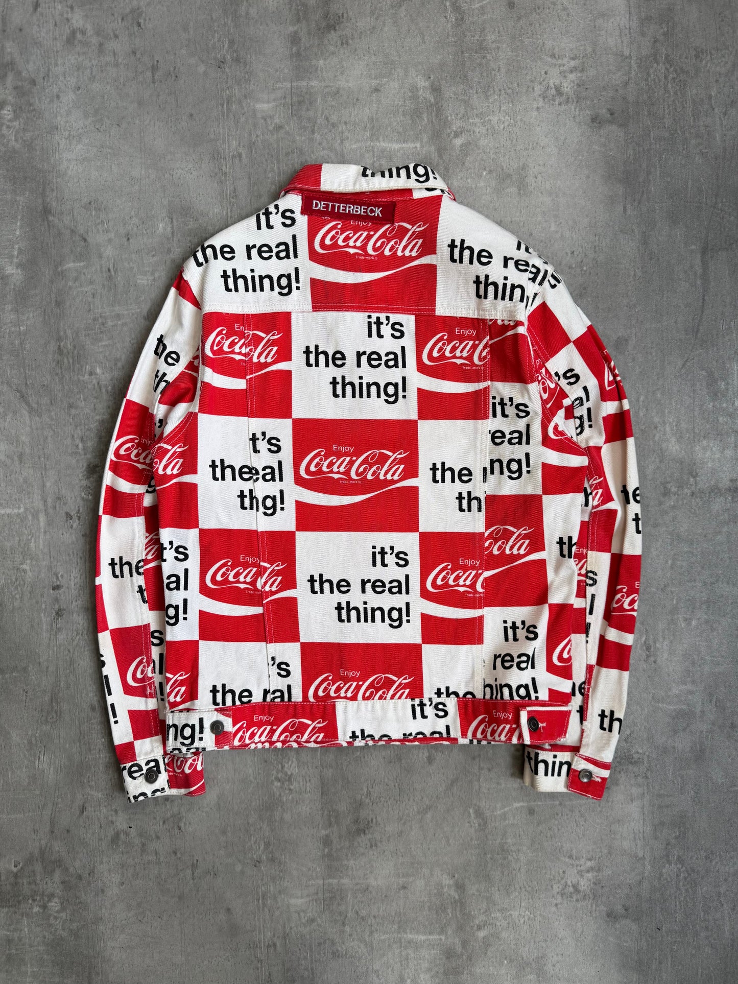 Vintage Coca Cola Allover Print Denim Jacket