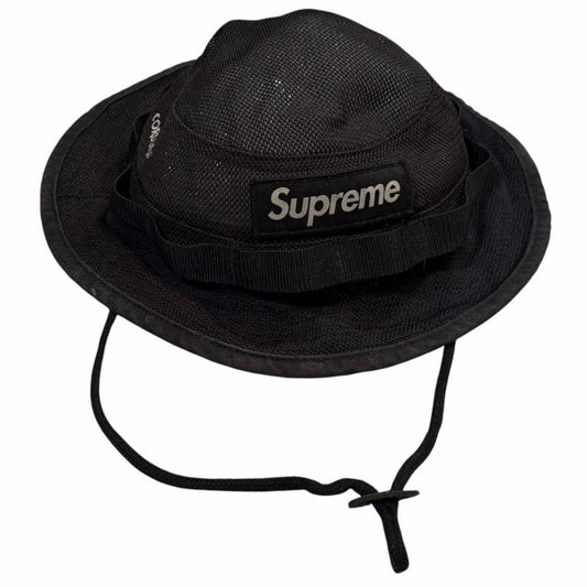 Supreme box logo mesh cordura boonie bucket hat | O/S, Black