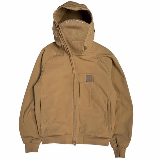 CP Company soft shell metropolis masked zip up jacket (S) | Small, Tan