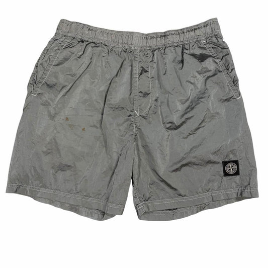 Stone island nylon metal shimmer swim shorts (L) | Large, Metallic Grey