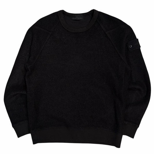 Stone island ghost badge wool sweatshirt (S) | Small, Black