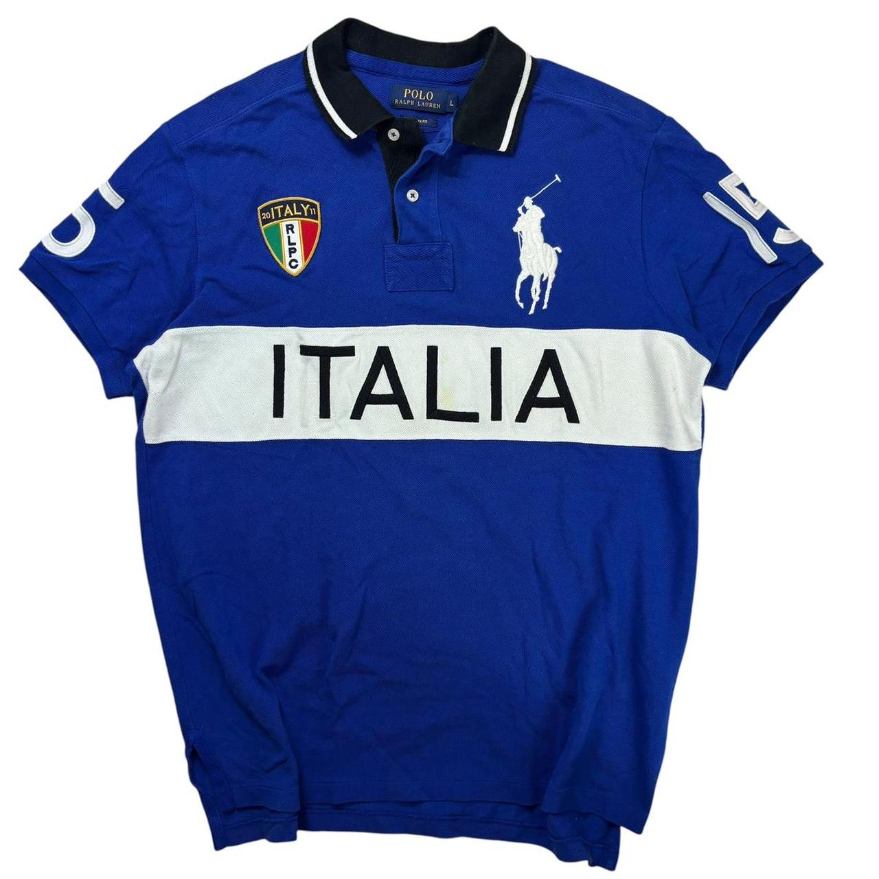 【美品】PoloRalphLauren ChiefKeef着用 ITALIA Polo Ralph Lauren Italia #15 Shirt PRL Chief Keef Big Pony