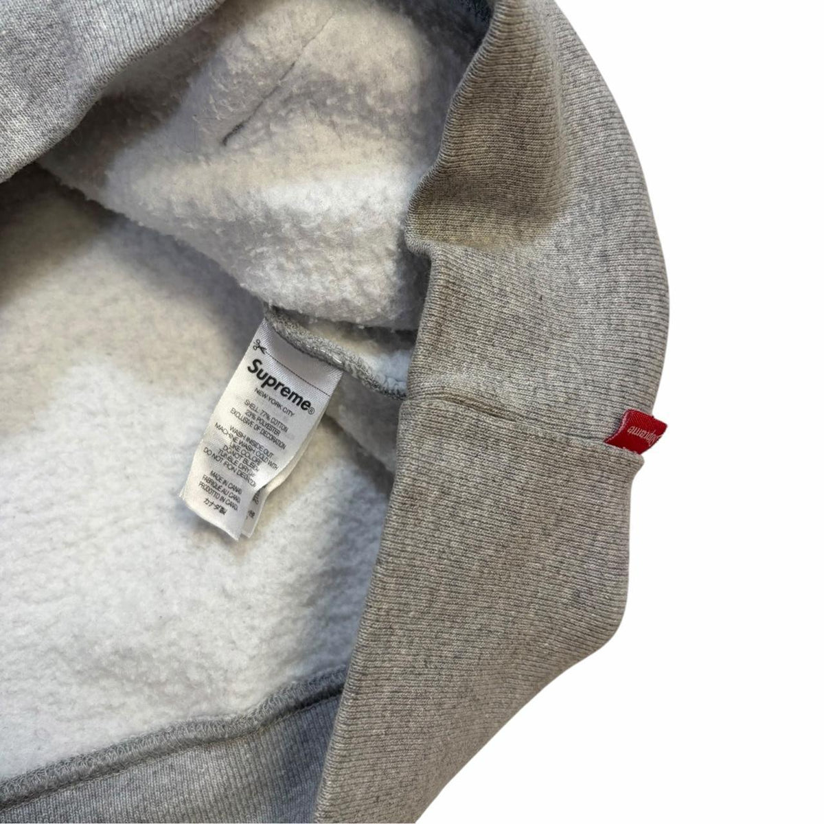 Supreme grey S logo thick pullover hoodie (M) | Medium, Grey