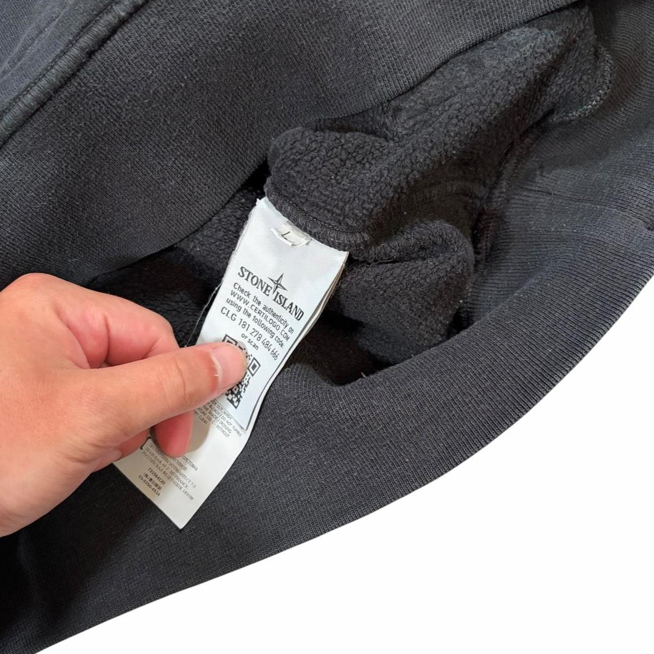 Stone island black pullover sweatshirt (L) | Large, Black