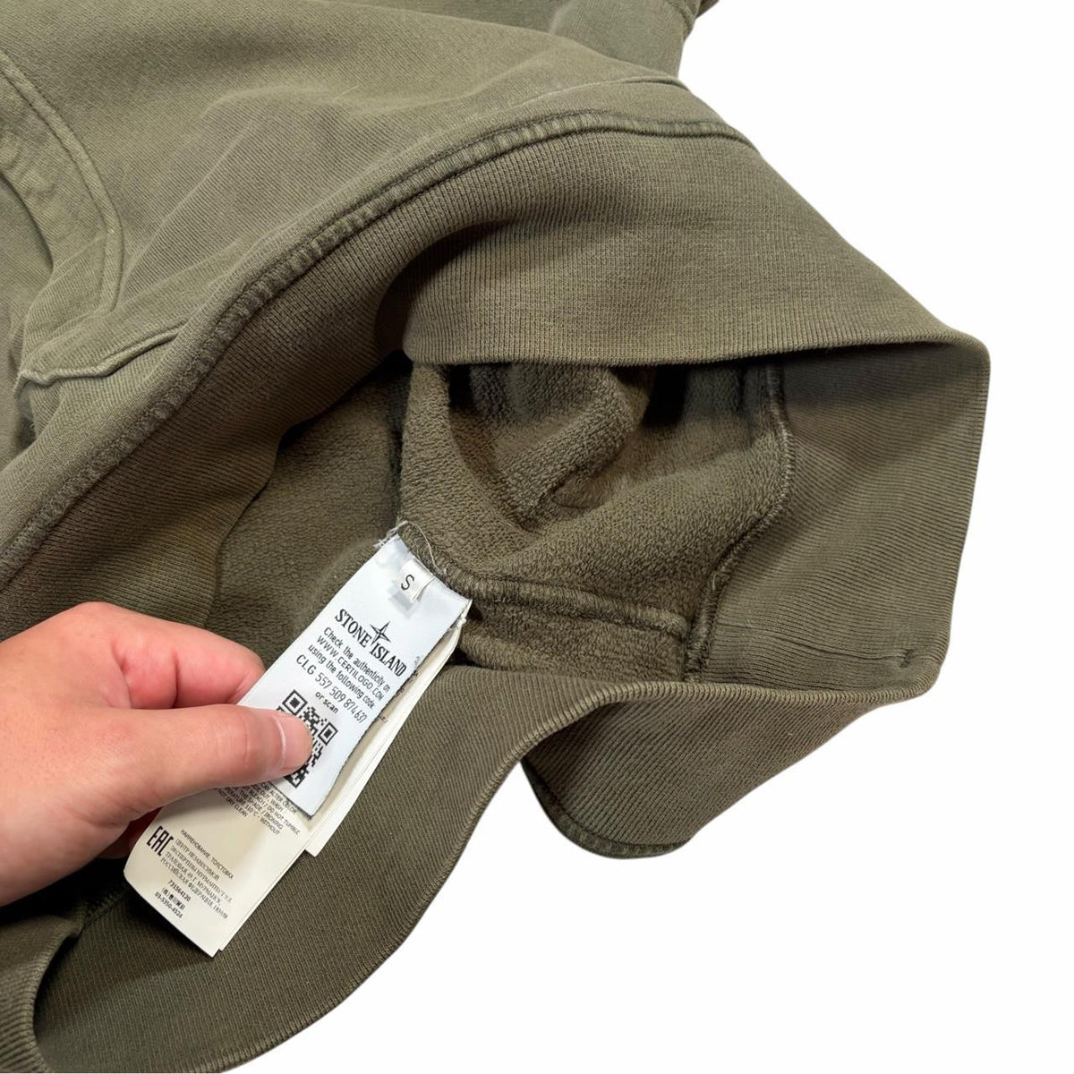 Stone island thick pullover hoodie (S) | Small, Olive