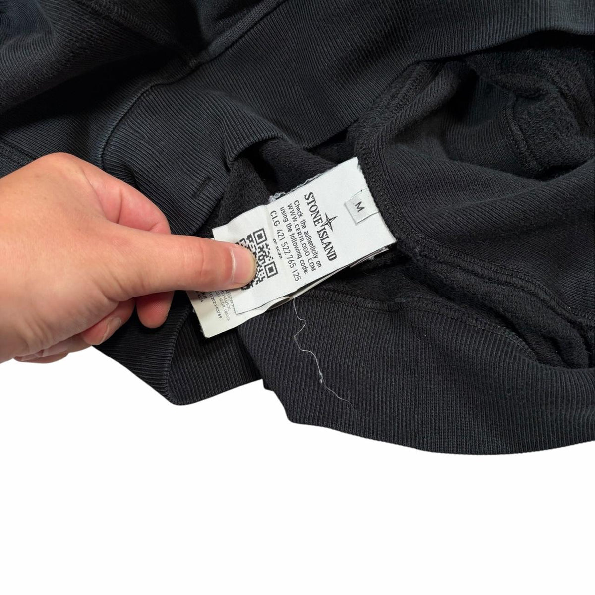 Stone island black pullover hoodie (M) | Medium, Black