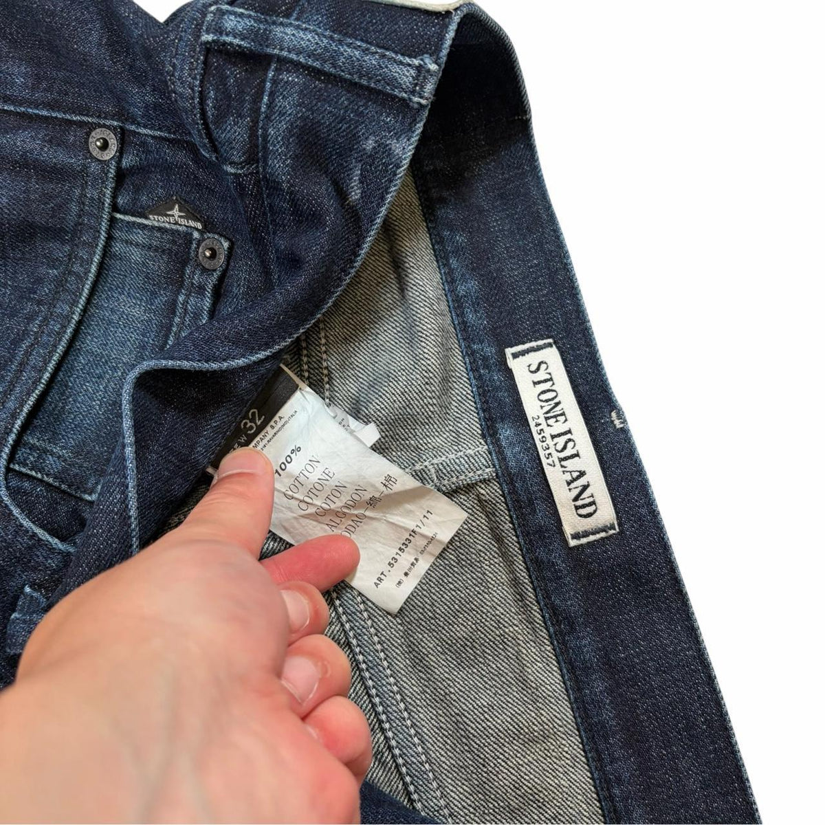 Stone island straight leg denim jeans (W32) | O/S, Dark Blue