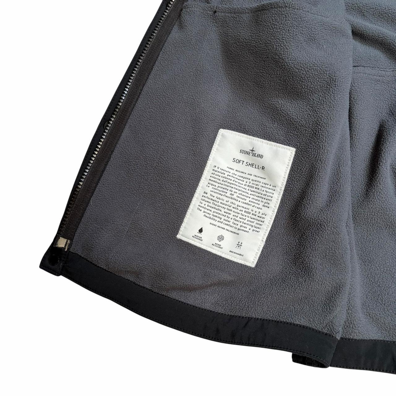 Stone island soft shell jacket with concealable hood (XXL) | XXL, Black