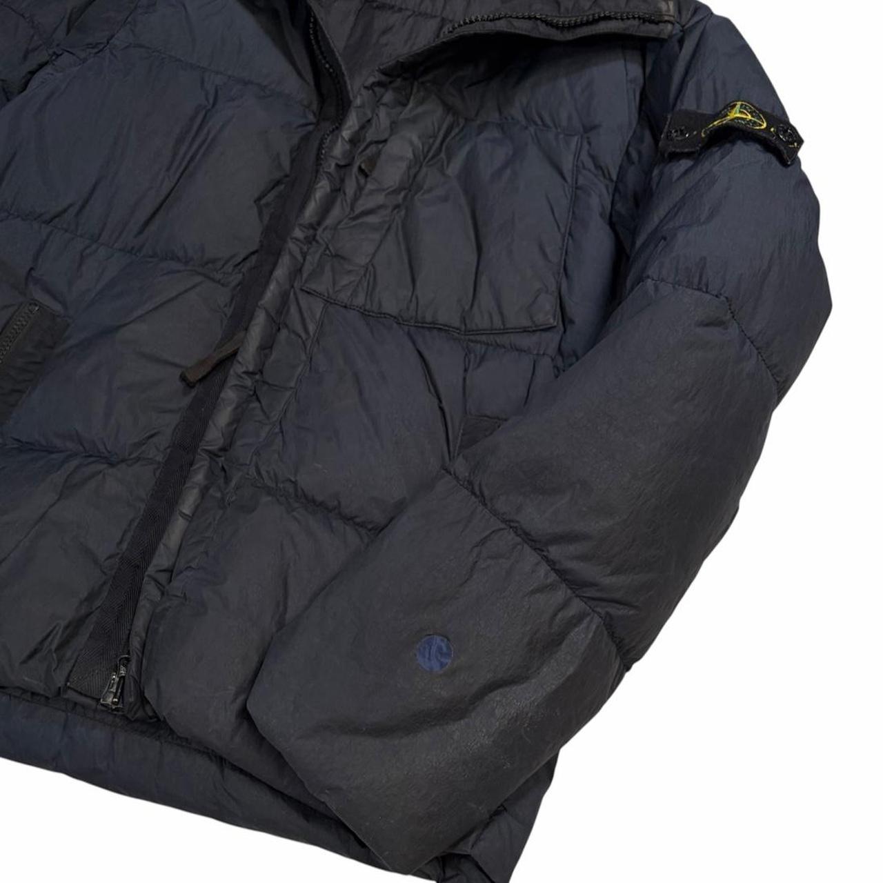 Stone island navy garment dyed crinkle reps NY down puffer jacket (S) | Small, Navy