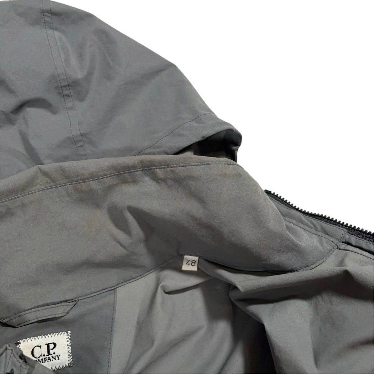 CP Company Pro-Tek concealable hood windbreaker jacket (M) | Medium, Grey
