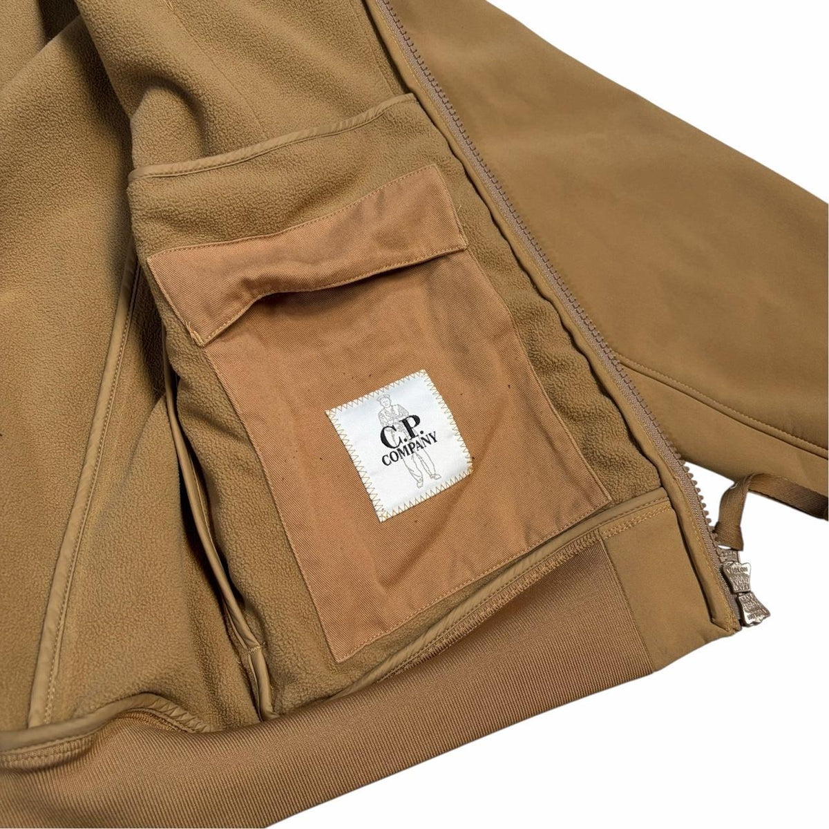 CP Company soft shell metropolis masked zip up jacket (S) | Small, Tan